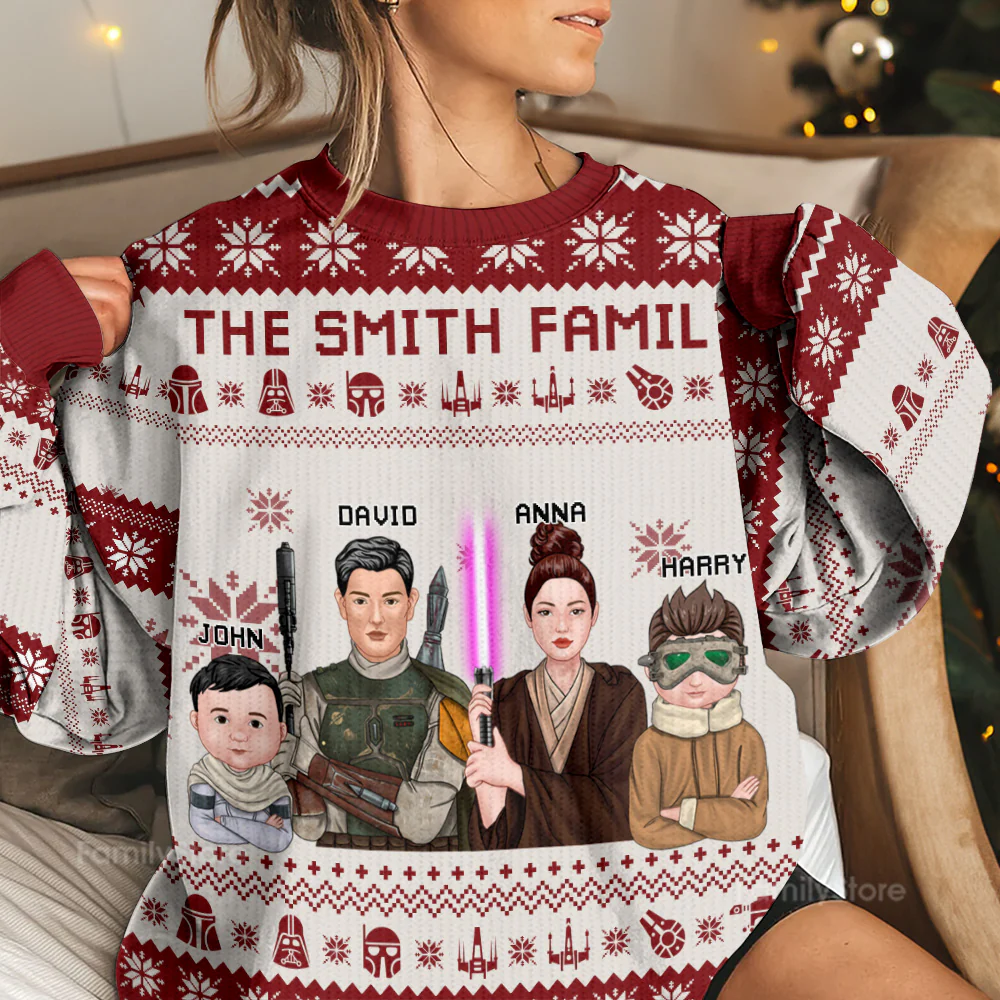 Stwa Our Family Christmas - Personalized Ugly Sweater - Gift For Family | CL46 TD118 - Image 2