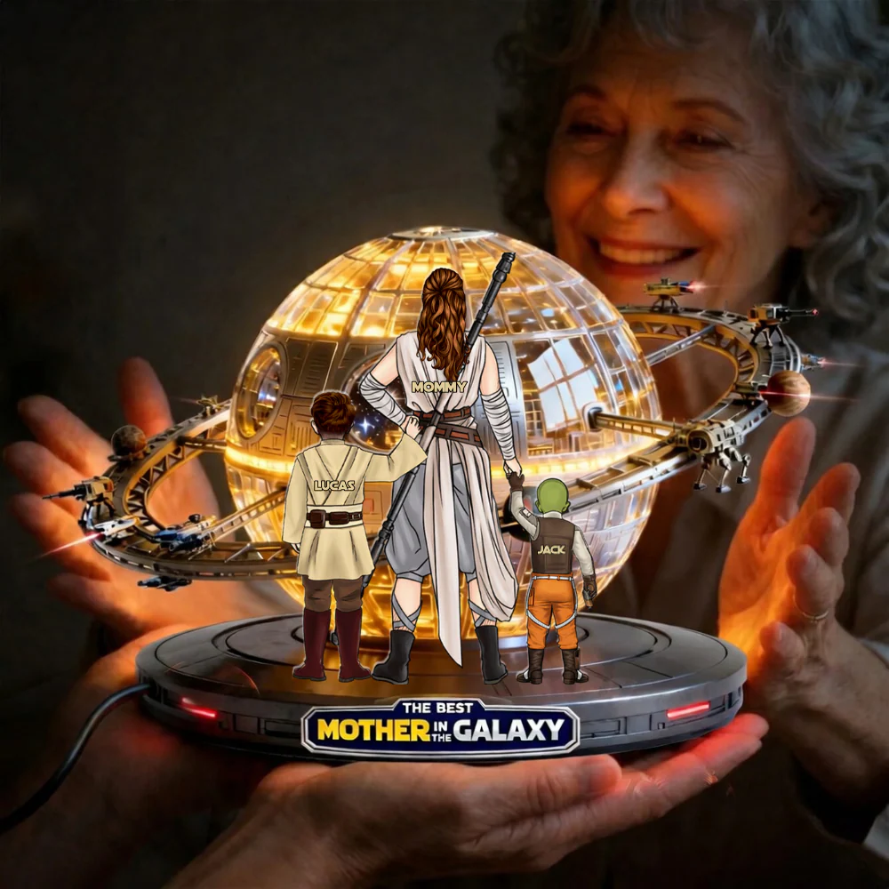Stwa Space Adventure Mom - Personalized Custom Shaped Acrylic Light Box - Gift For Mom - Image 4