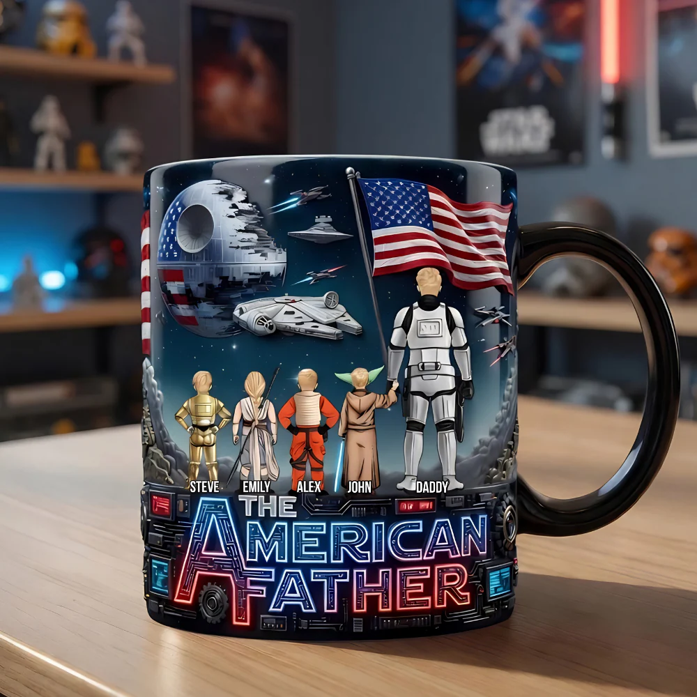 Stwa The American Father - Personalized Accent Mug - Gift For Dad - Image 3