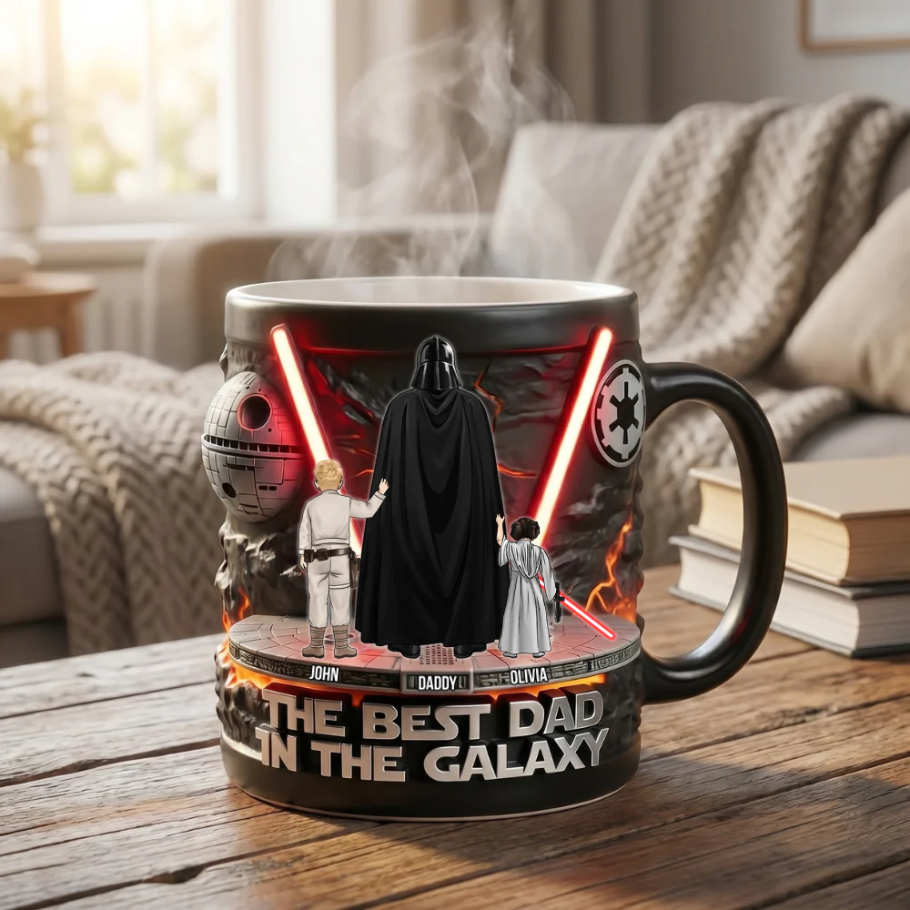 Stwa The Best Dad In The Galaxy - Personalized Color Changing Mug - Gift For Dad - Image 2