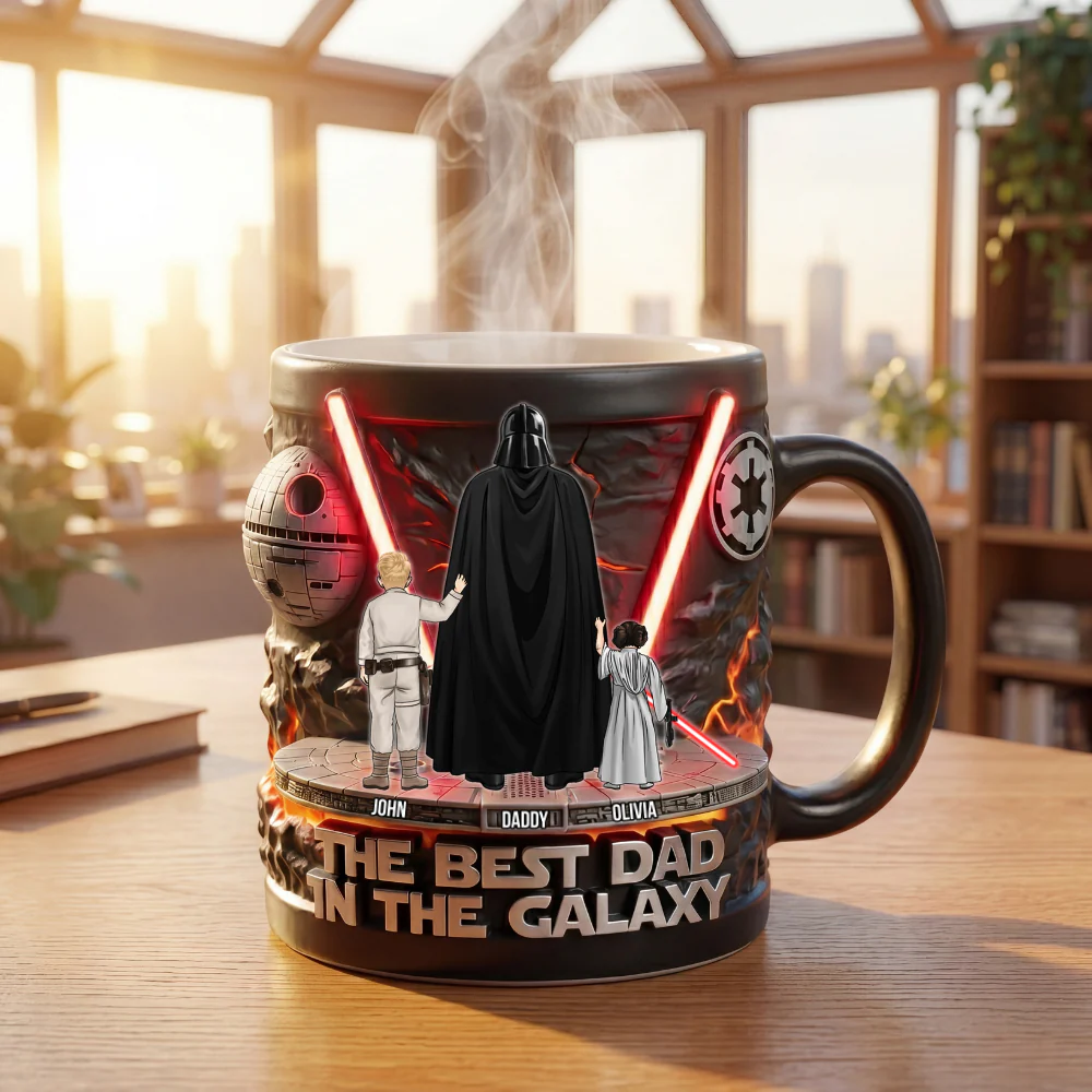 Stwa The Best Dad In The Galaxy - Personalized Color Changing Mug - Gift For Dad - Image 3