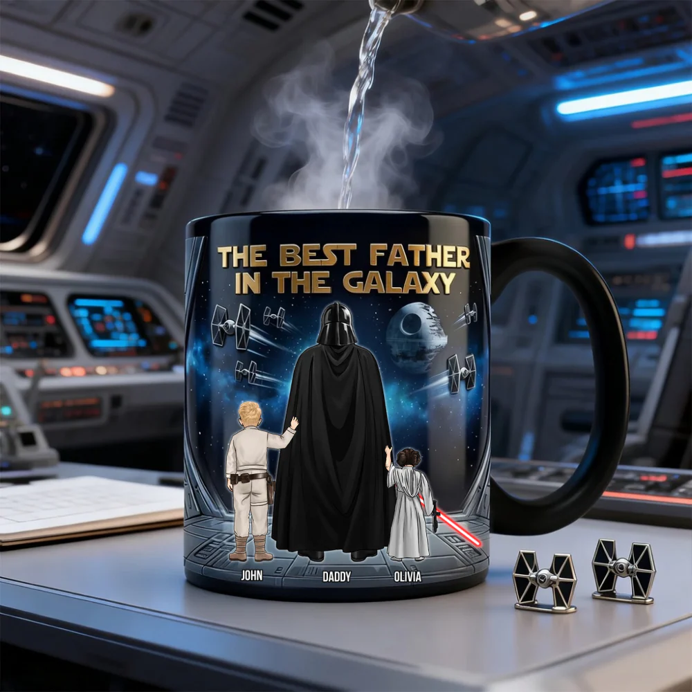 Stwa The Best Father In The Galaxy - Personalized Color Changing Mug - Gift For Dad - Image 2