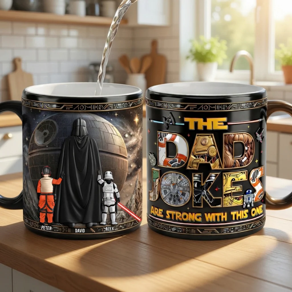 Stwa The Dad Jokes Are Strong With This One - Personalized Mug - Gift For Dad - Image 3