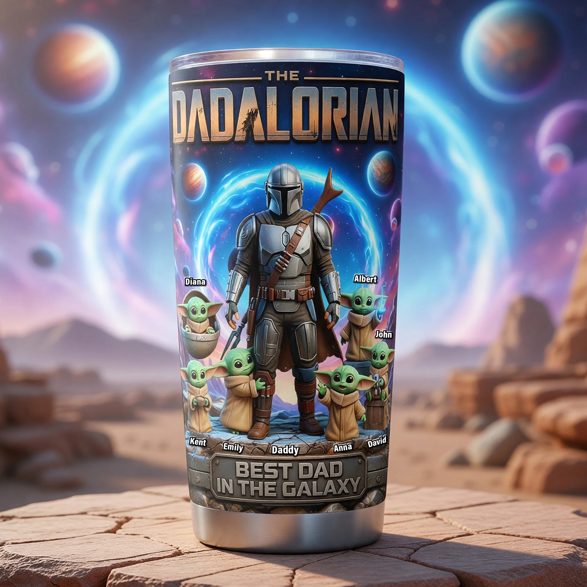 Stwa The Dadalorian In The Galaxy - Personalized Tumbler - Gift For Father's Day, Movie Fans NL122 - Image 4