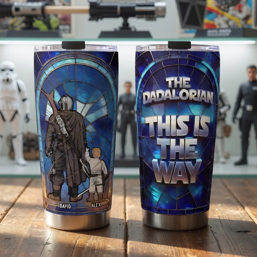 Stwa The Dadalorian This Is The Way - Personalized Tumbler - Gift For Dad - Image 3