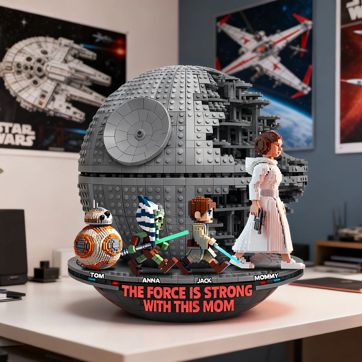 Stwa The Force Is Strong With The Mom - Personalized Custom Shaped Acrylic Plaque - Gift For Mom, Movie Fans NL122