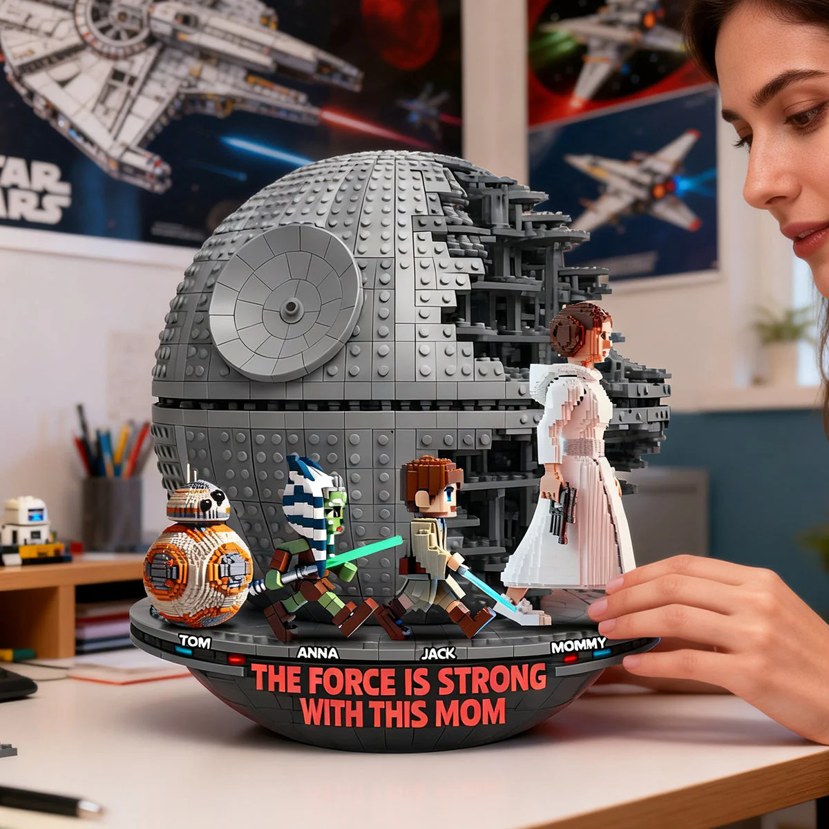 Stwa The Force Is Strong With The Mom - Personalized Custom Shaped Acrylic Plaque - Gift For Mom, Movie Fans NL122 - Image 2