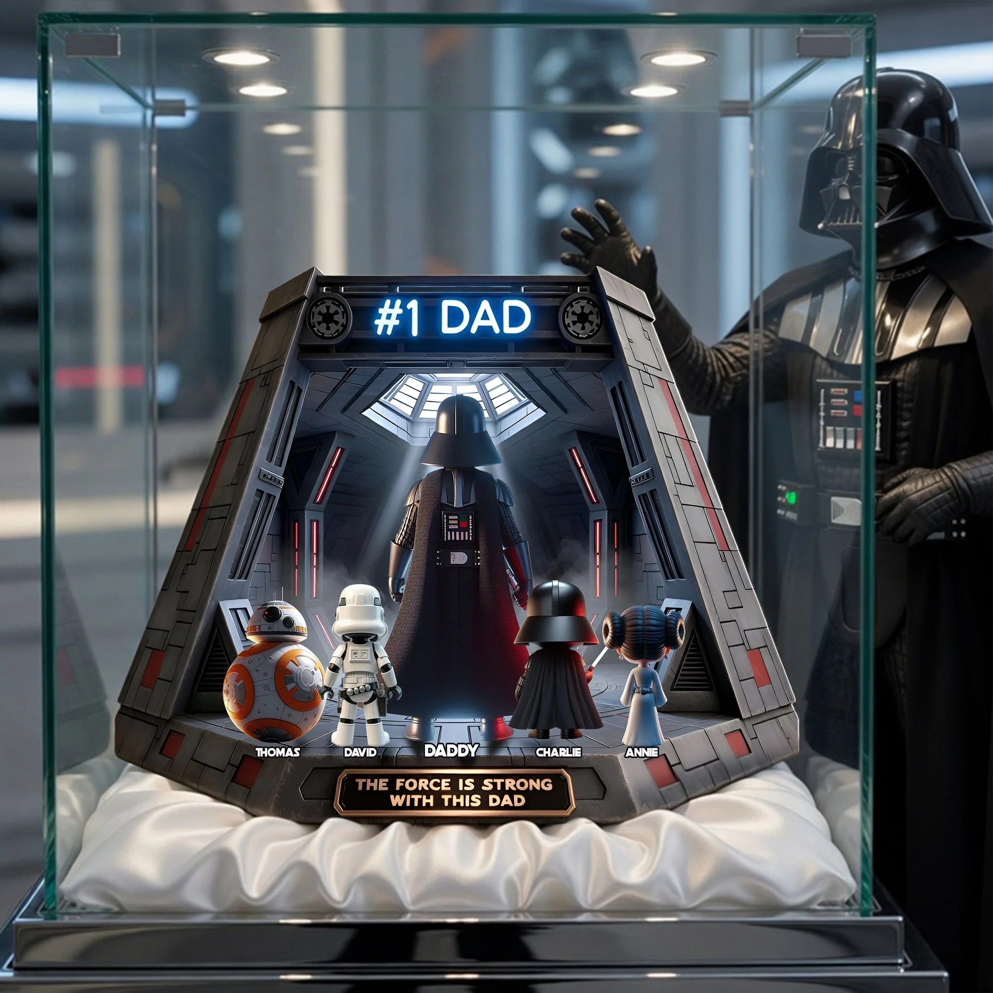 Stwa The Force Is Strong With This Dad  - Personalized Acrylic Plaque - Gift For Dad, Father's Day - Image 2