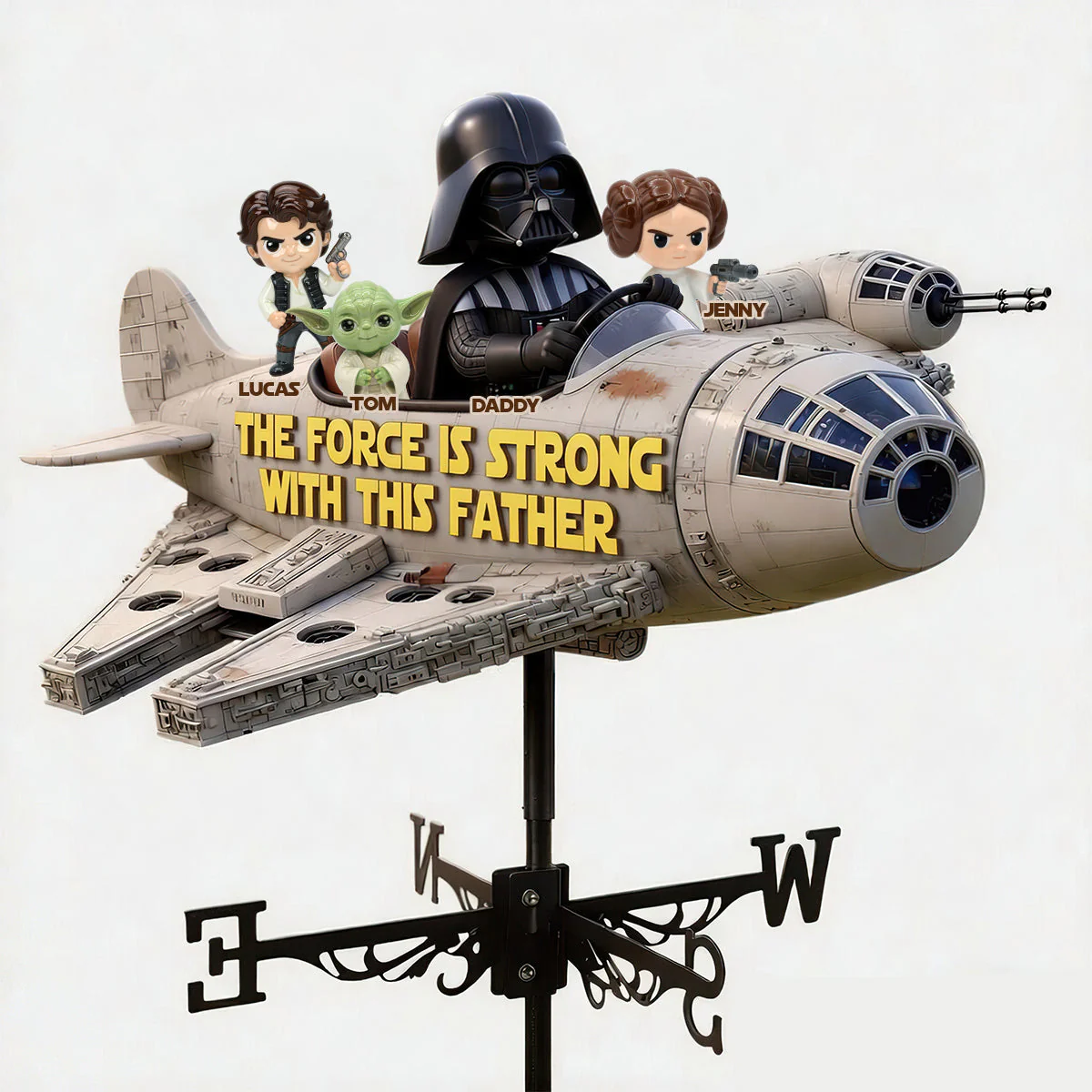 Stwa The Force Is Strong With This Father - Personalized Weather Vane - Gift For Father's Day, Family, Movie Fans - Image 3