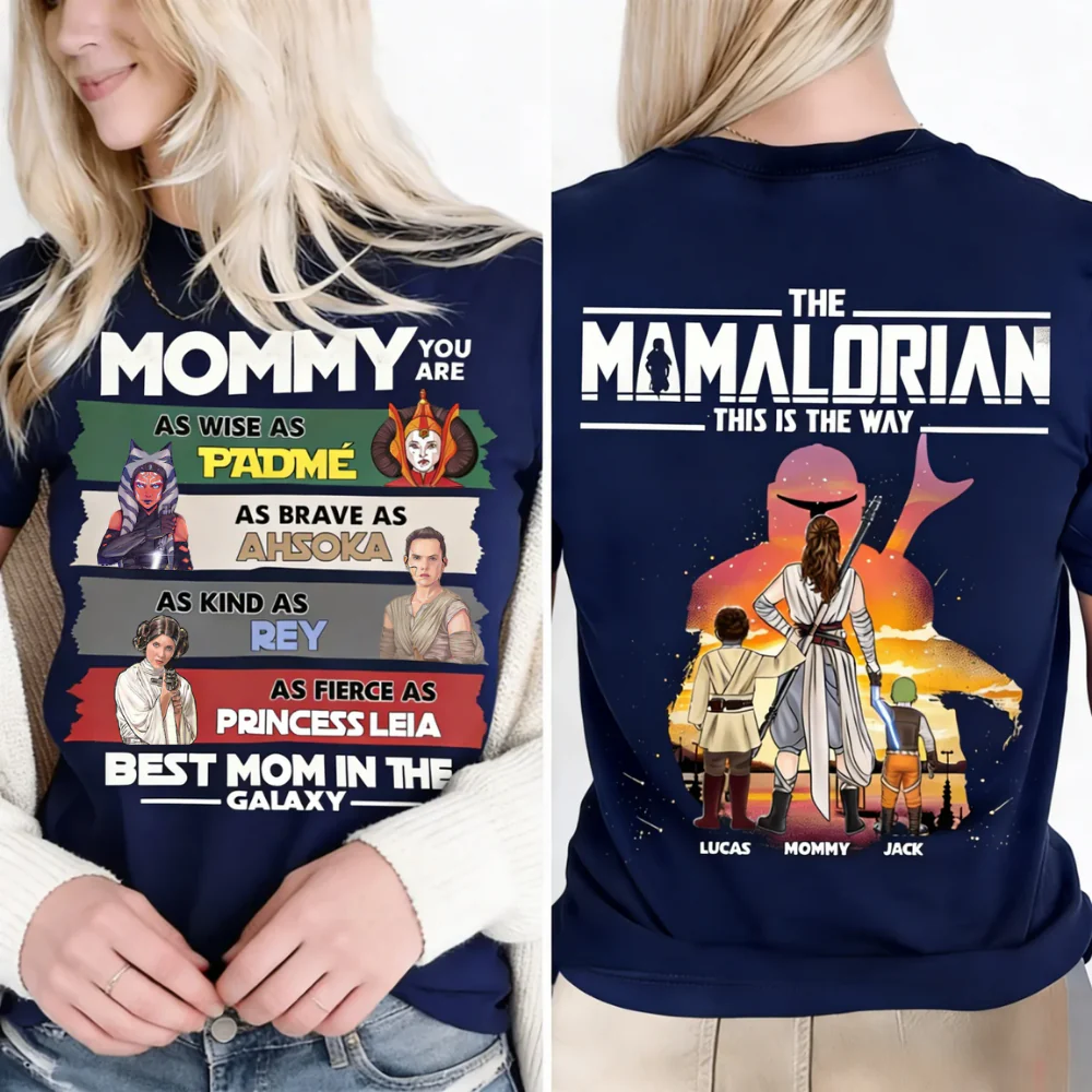 Stwa The Momalorian I Am Their Mother - Personalized Shirt 2 Side - Gift For Mom - Image 2