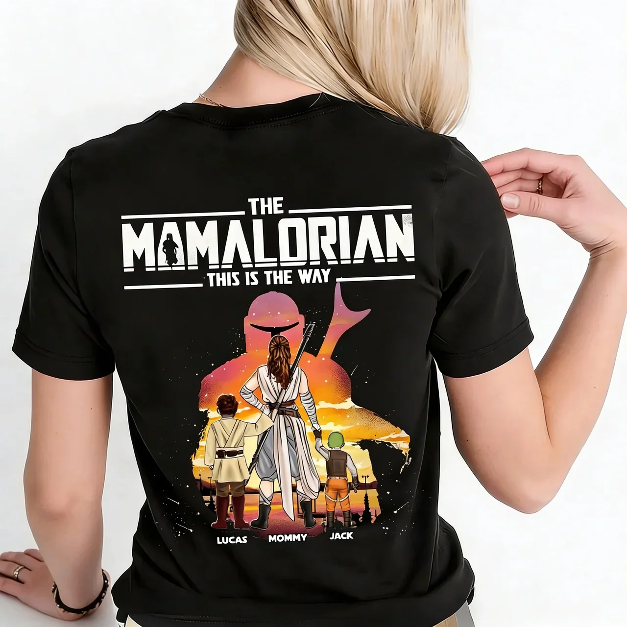 Stwa The Momalorian I Am Their Mother - Personalized Shirt 2 Side - Gift For Mom - Image 3