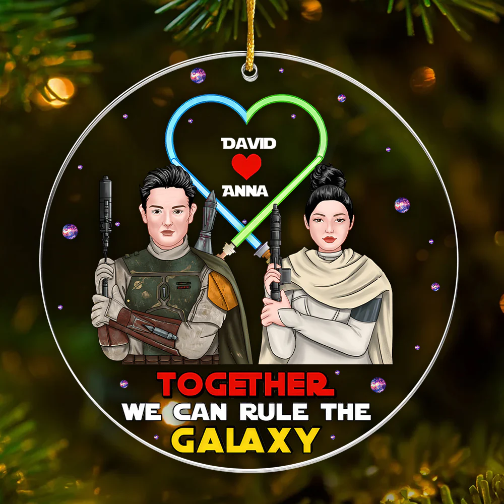 Stwa Together We Can Rule The Galaxy - Personalized Acrylic Ornament - Gift For Couple, Christmas | CL46 TD118 - Image 2