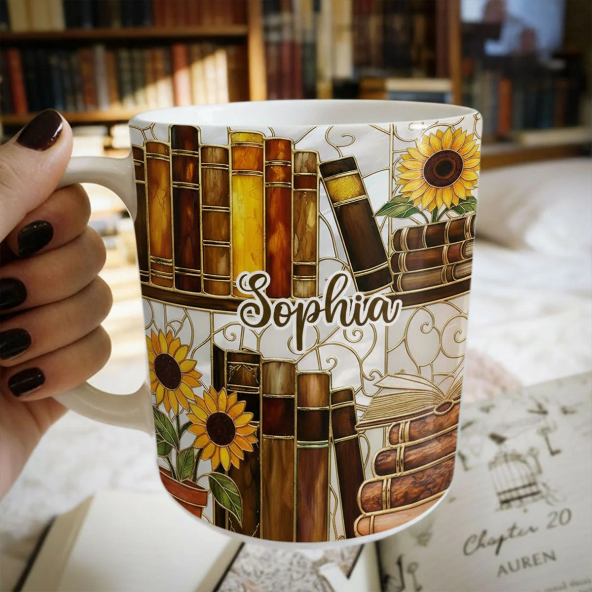 Sunflower Bookish Dream - Personalized Mug - Gift For Book Lovers, Readers, Women HN02