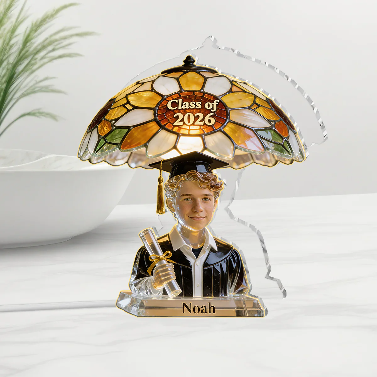 Sunflower Custom Photo Graduation - Personalized Acrylic Light Box - Gift For Graduates - Image 2