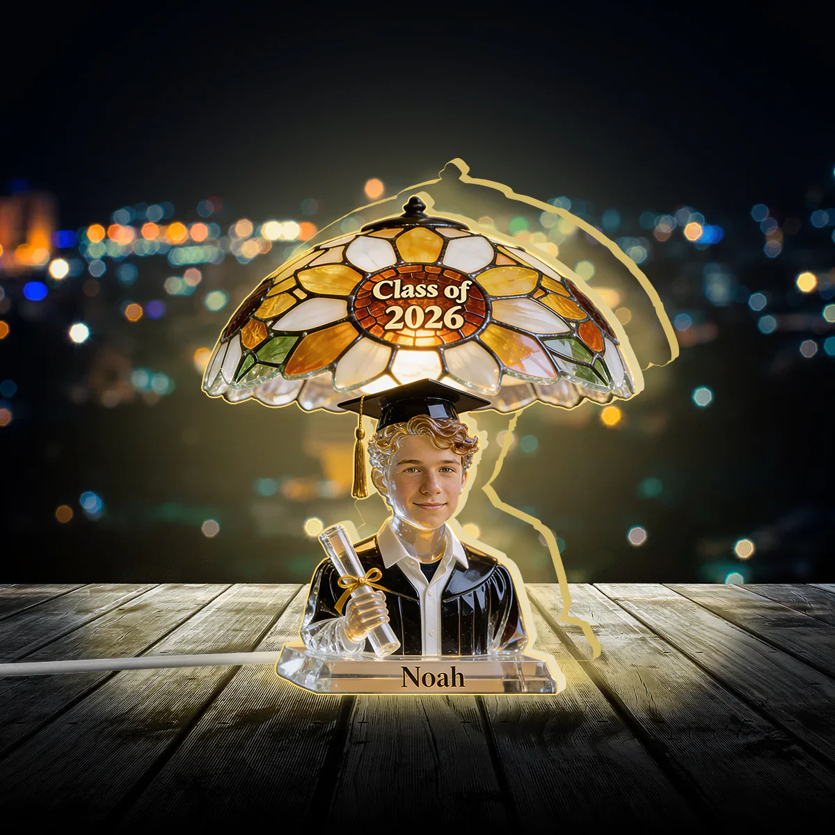 Sunflower Custom Photo Graduation - Personalized Acrylic Light Box - Gift For Graduates - Image 4
