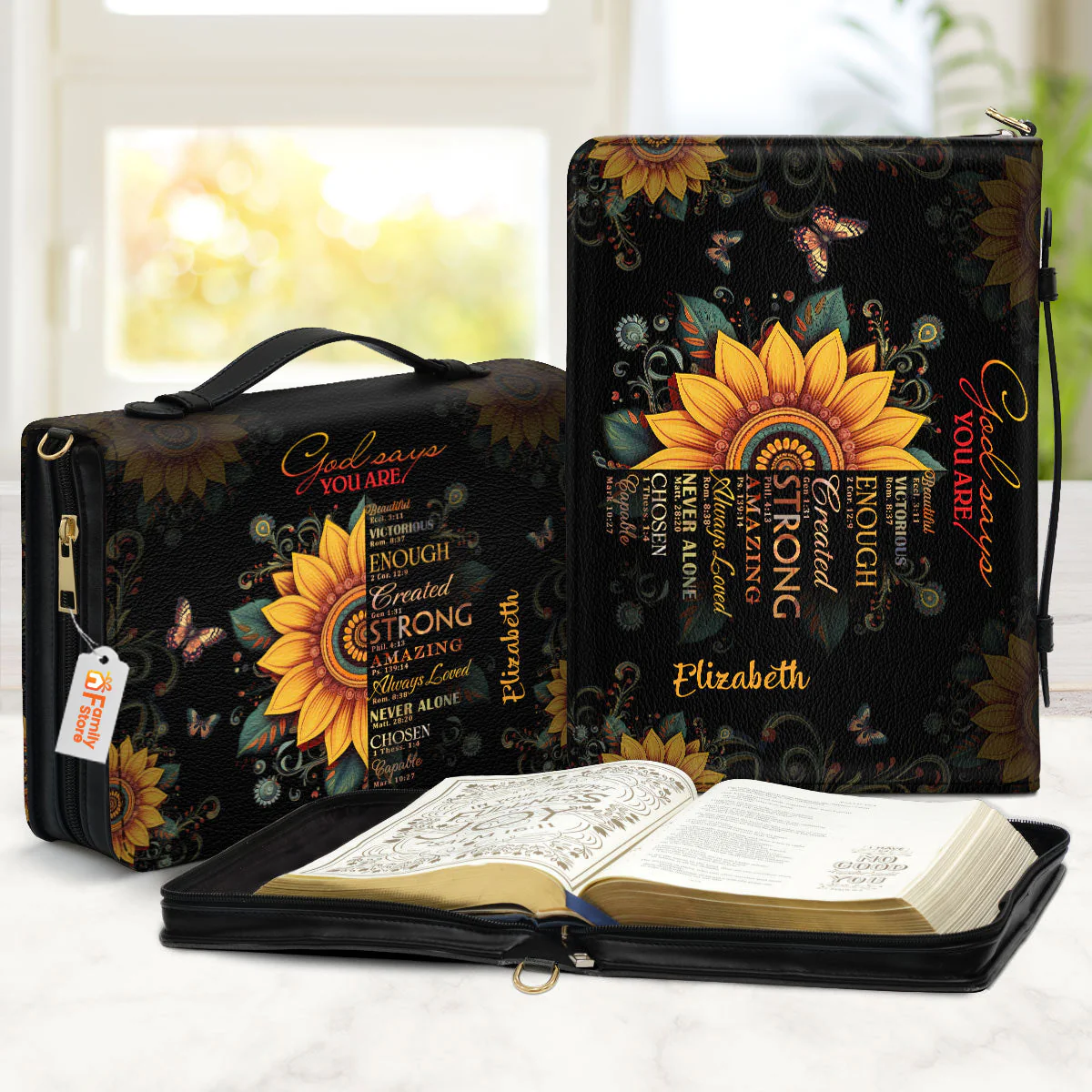 Sunflower God Says You Are - Awesome Personalized Bible Covers - AT4081233 - Image 2