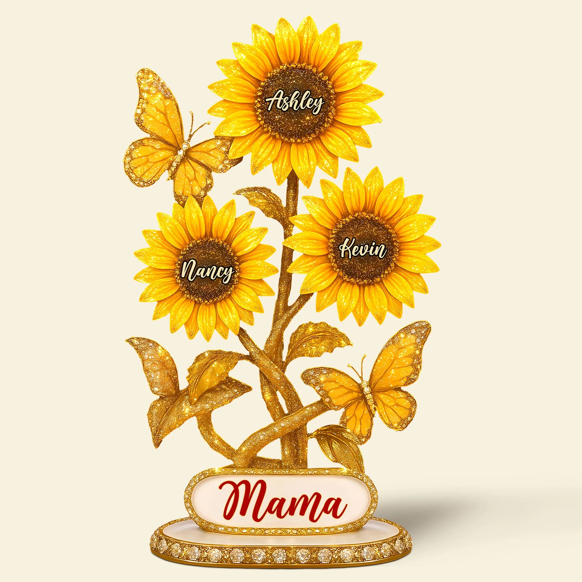 Sunflower Mama Butterfly - Personalized Shaped Acrylic Plaque - Gift For Mom, Grandma | HN02 - Image 3