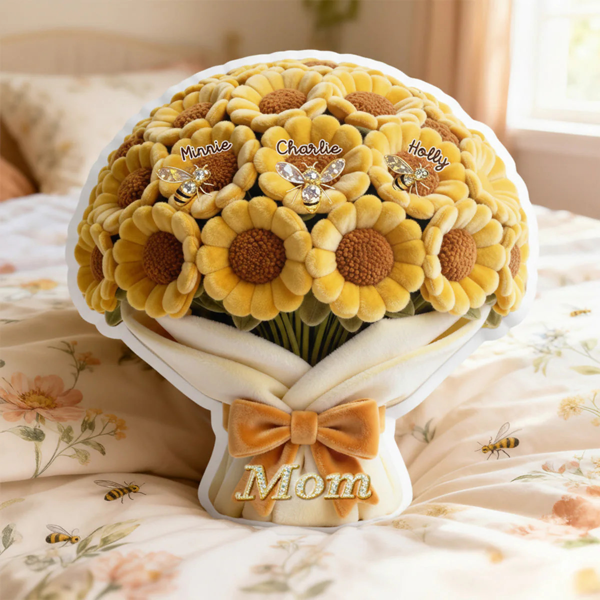 Sunflower Mom - Personalized Custom Shaped Pillow - Gift For Mom NL122 - Image 2