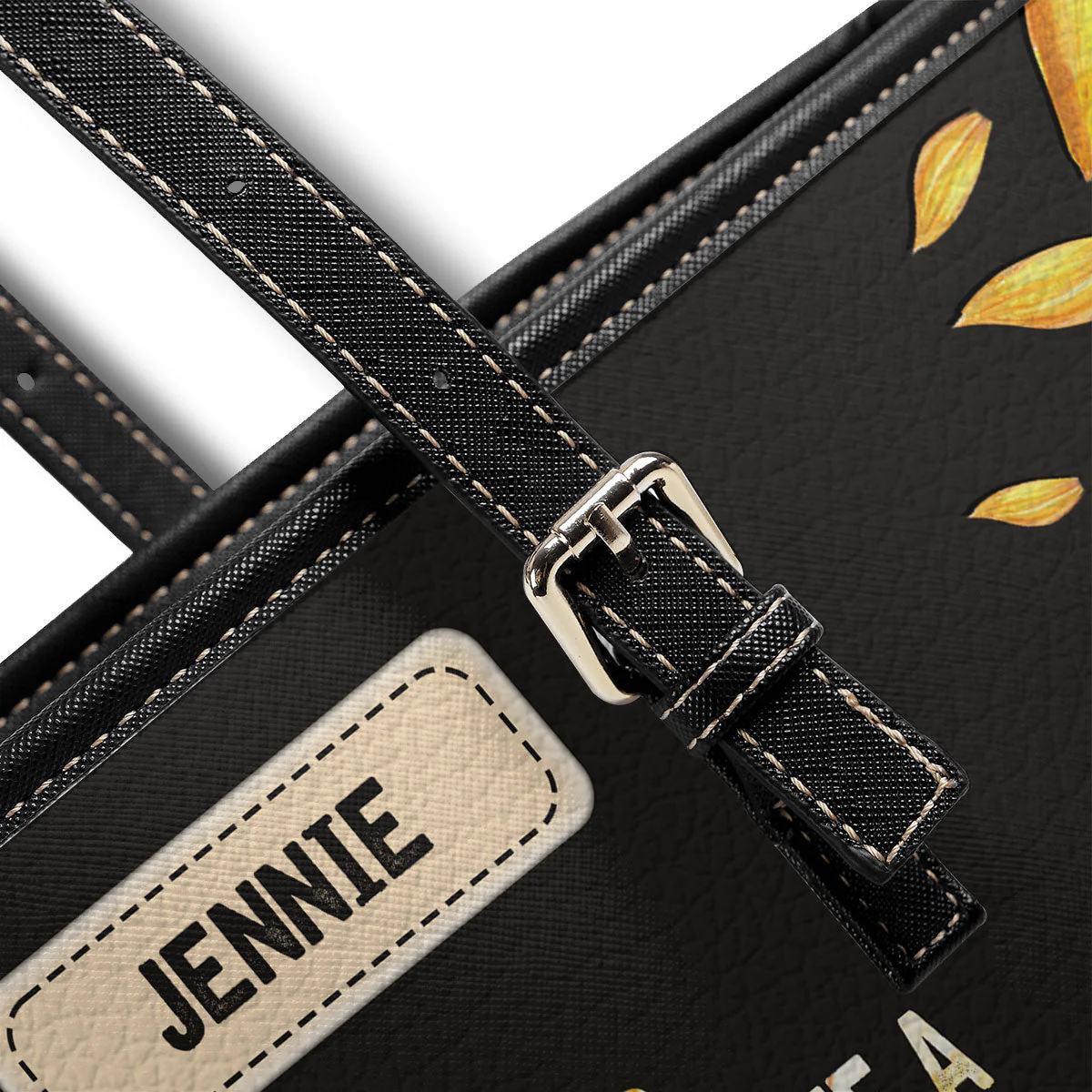 Sunflower Nurse - Personalized Leather Tote Bag - Gift For Nurse HH01 - Image 5