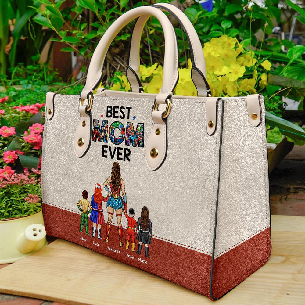 Super Hero Mom Purse - Personalized Leather Bag - Gift For Mother, Grandma, Grandmother, Mother's Day | CL02 NA94 - Image 2