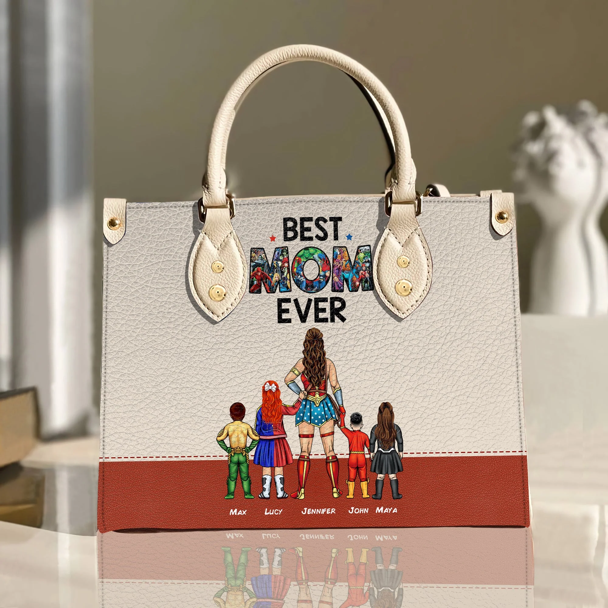 Super Hero Mom Purse - Personalized Leather Bag - Gift For Mother, Grandma, Grandmother, Mother's Day | CL02 NA94 - Image 3