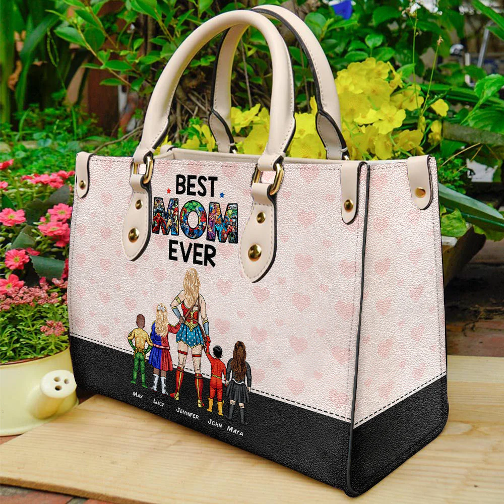 Super Hero Mom Purse Version 2 - Personalized Leather Bag - Gift For Mother, Grandma, Grandmother, Mother's Day | CL02 NA94 - Image 4