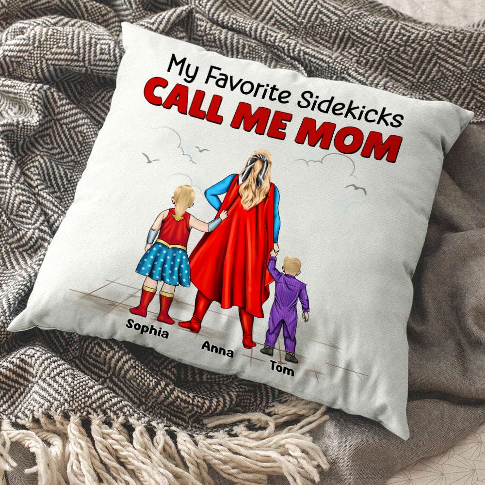 Super Hero My Favorite Sidekick Call Me Mom - Personalized Pillow- Gift For Mom, Mother's Day  - CL02 NA94 - Image 2