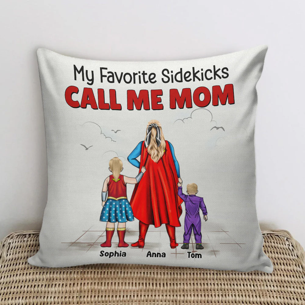 Super Hero My Favorite Sidekick Call Me Mom - Personalized Pillow- Gift For Mom, Mother's Day  - CL02 NA94 - Image 3