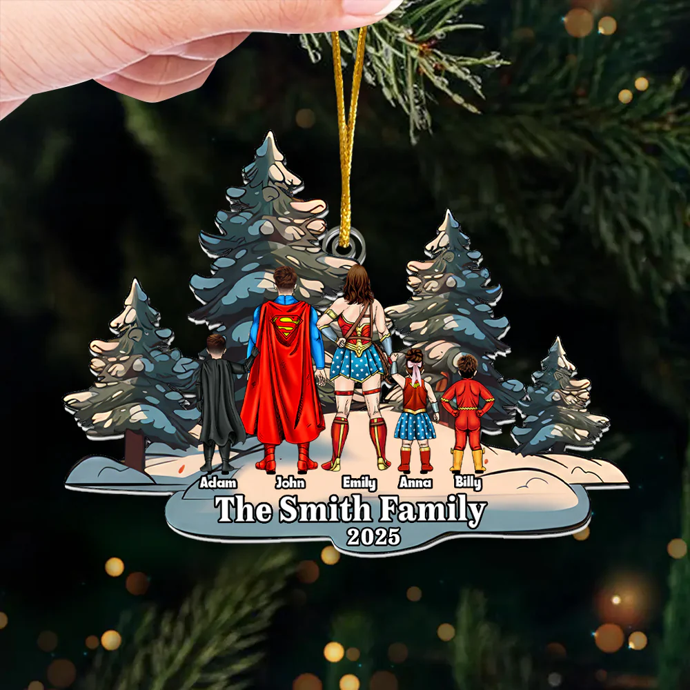 Super Hero Snowry Christmas 2024 - Personalized Acrylic Ornament - Gift For Family Members - CL02 NA94