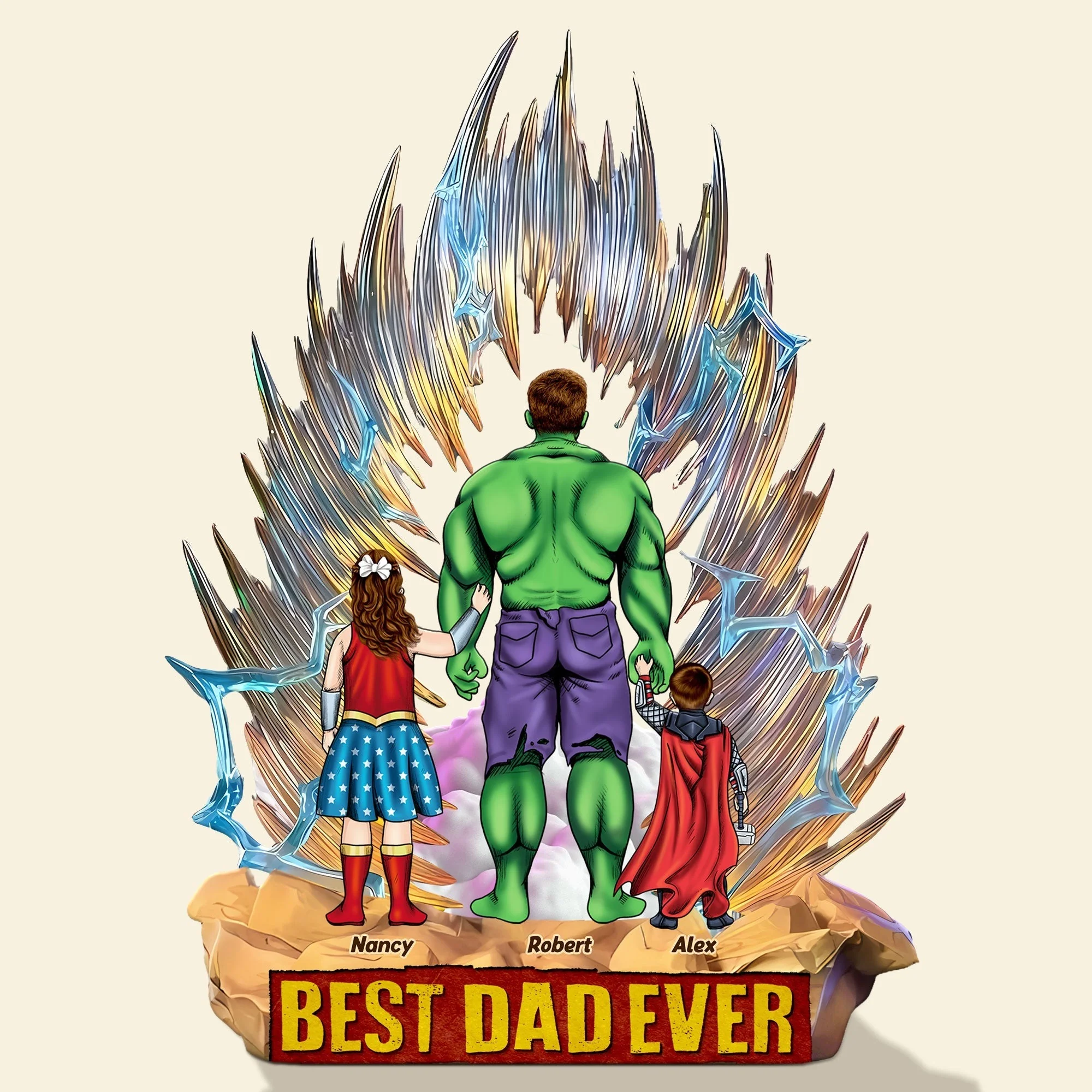 Superhero Best Dad Ever - Custom Acrylic Plaque Custom Shape - Gift for Dad - Image 3
