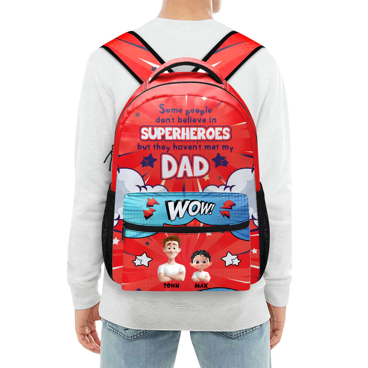 Superhero Dad - Personalized Backpack - Back To School Gift For Kids | GR29 TD118 - Image 2