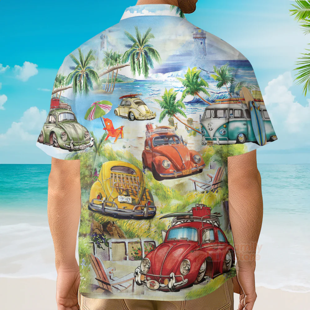 Surf Car Hawaiian Shirt - Image 4