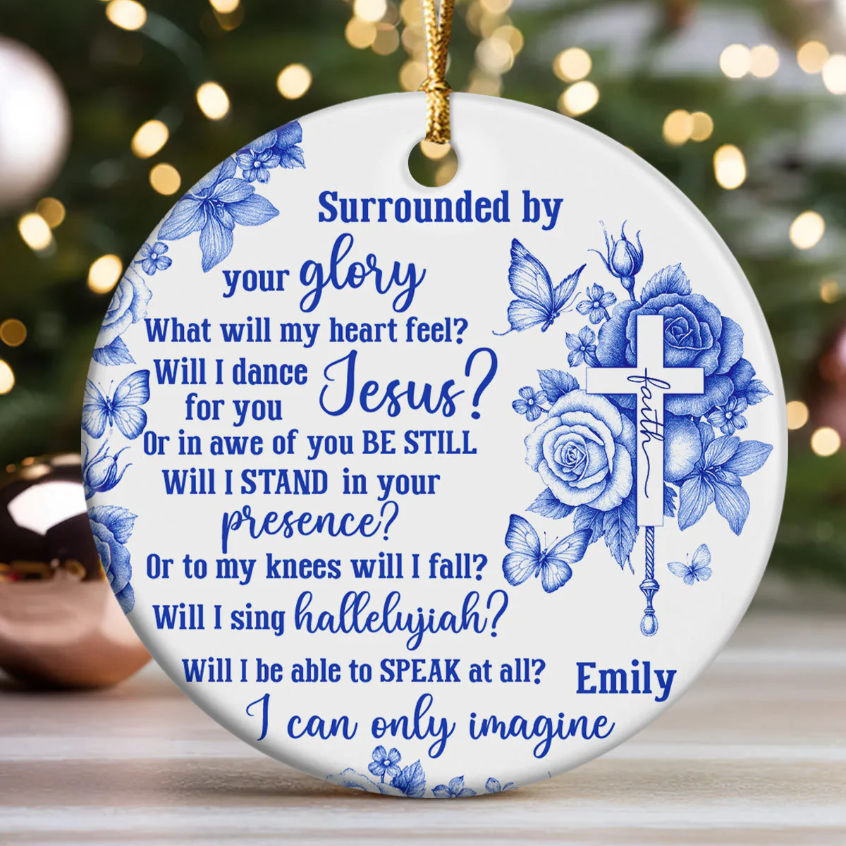 Surrounded By Your Glory - Personalized Ceramic Ornament TD118 - Image 3
