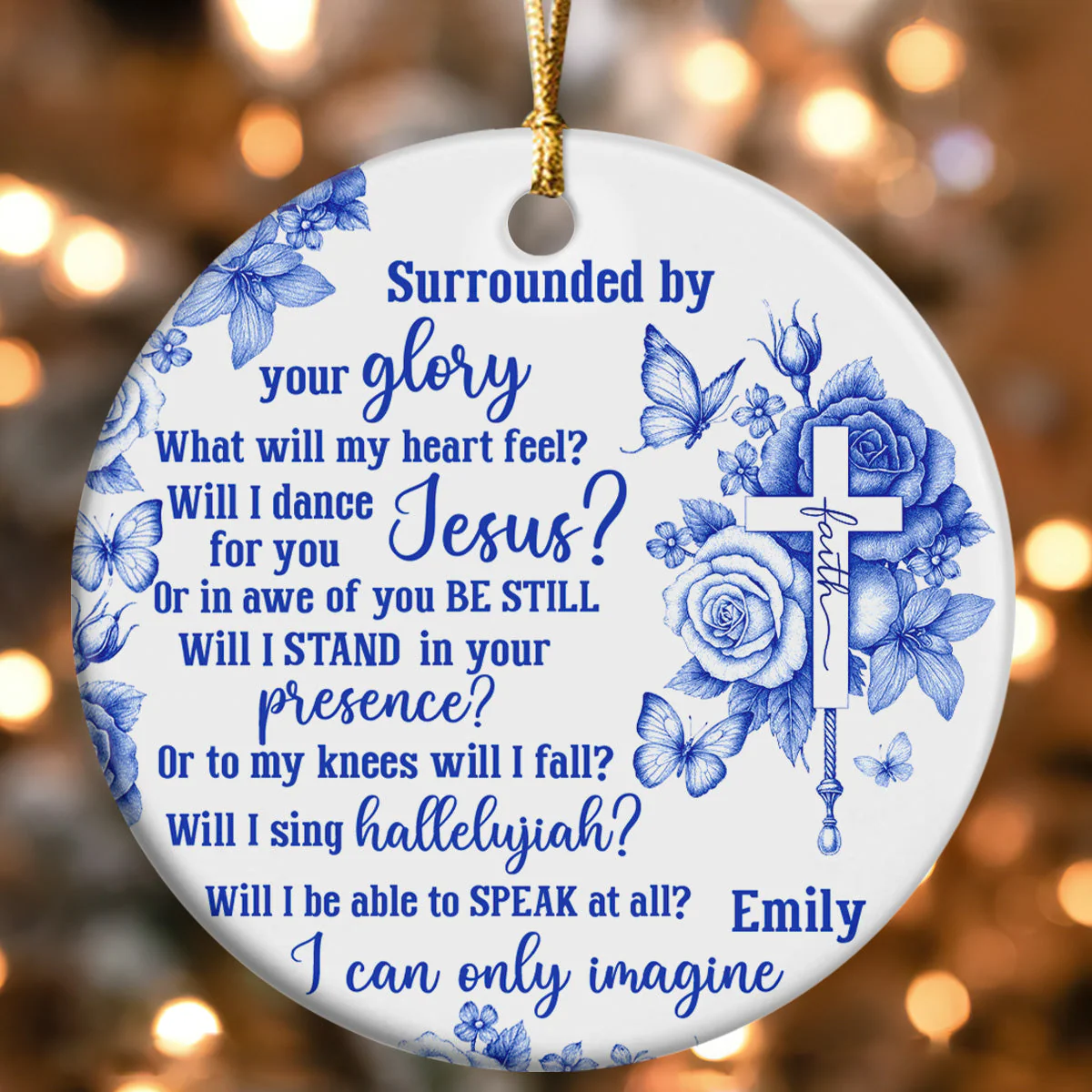 Surrounded By Your Glory - Personalized Ceramic Ornament TD118 - Image 4