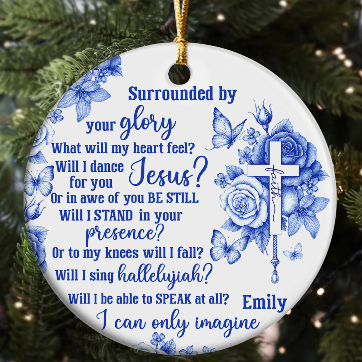Surrounded By Your Glory - Personalized Ceramic Ornament TD118 - Image 5