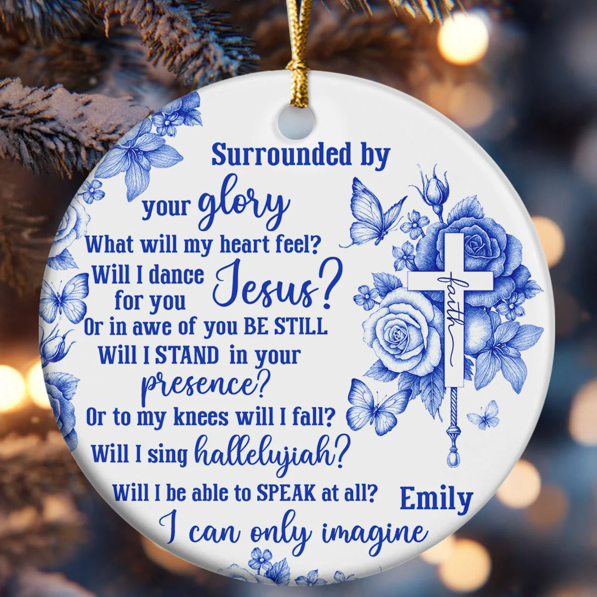 Surrounded By Your Glory - Personalized Ceramic Ornament TD118 - Image 6