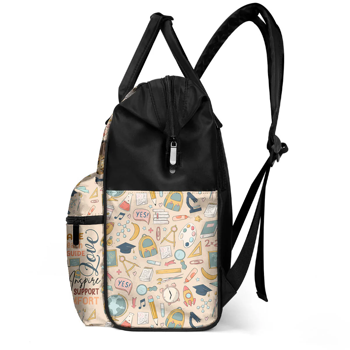Teacher Apple Leopard Print - Personalized Duckbilled Backpack - Gift For Teacher | HH01 - Image 3