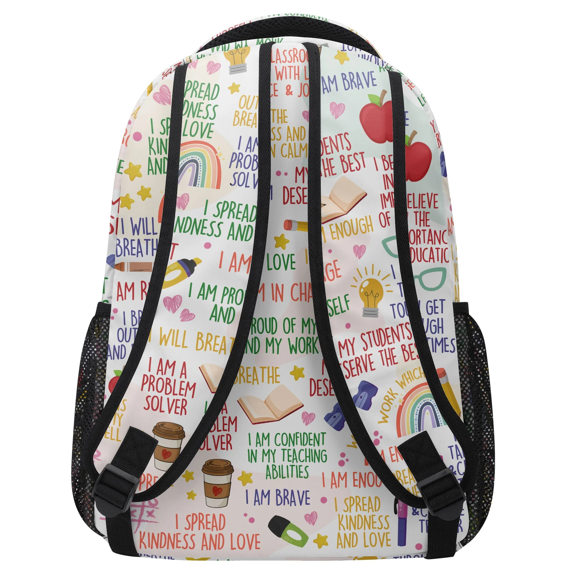 Teacher Daily Affirmation - Personalized Canvas Backpack TD118 - Image 2