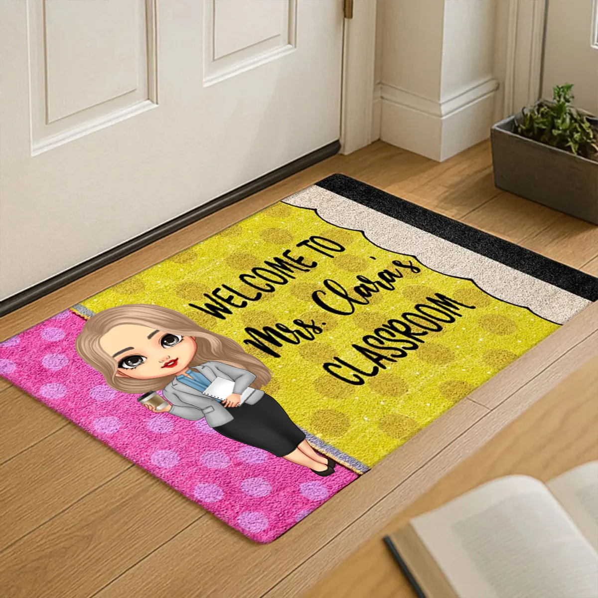 Teacher Pencil Welcome To Classroom - Personalized Doormat| Back To School Gift For Teacher | CLTC01 - Image 5