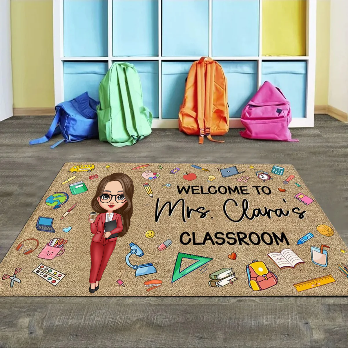 Teacher Things Welcome To Classroom - Personalized Doormat, Gift For Teacher | CLTC01 - Image 3