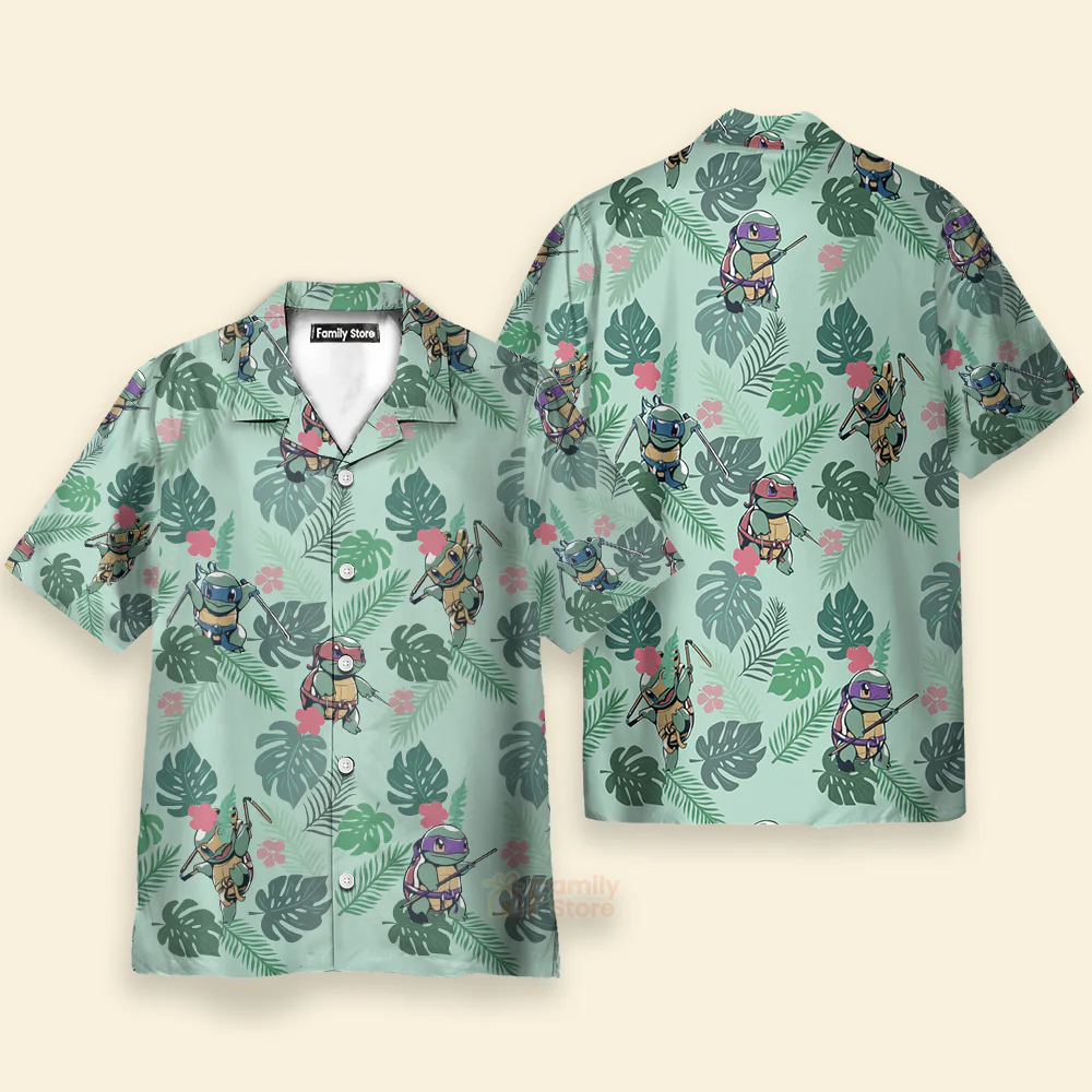 Teenage Mutant Ninja Squirtle Hawaiian Shirt - Image 3