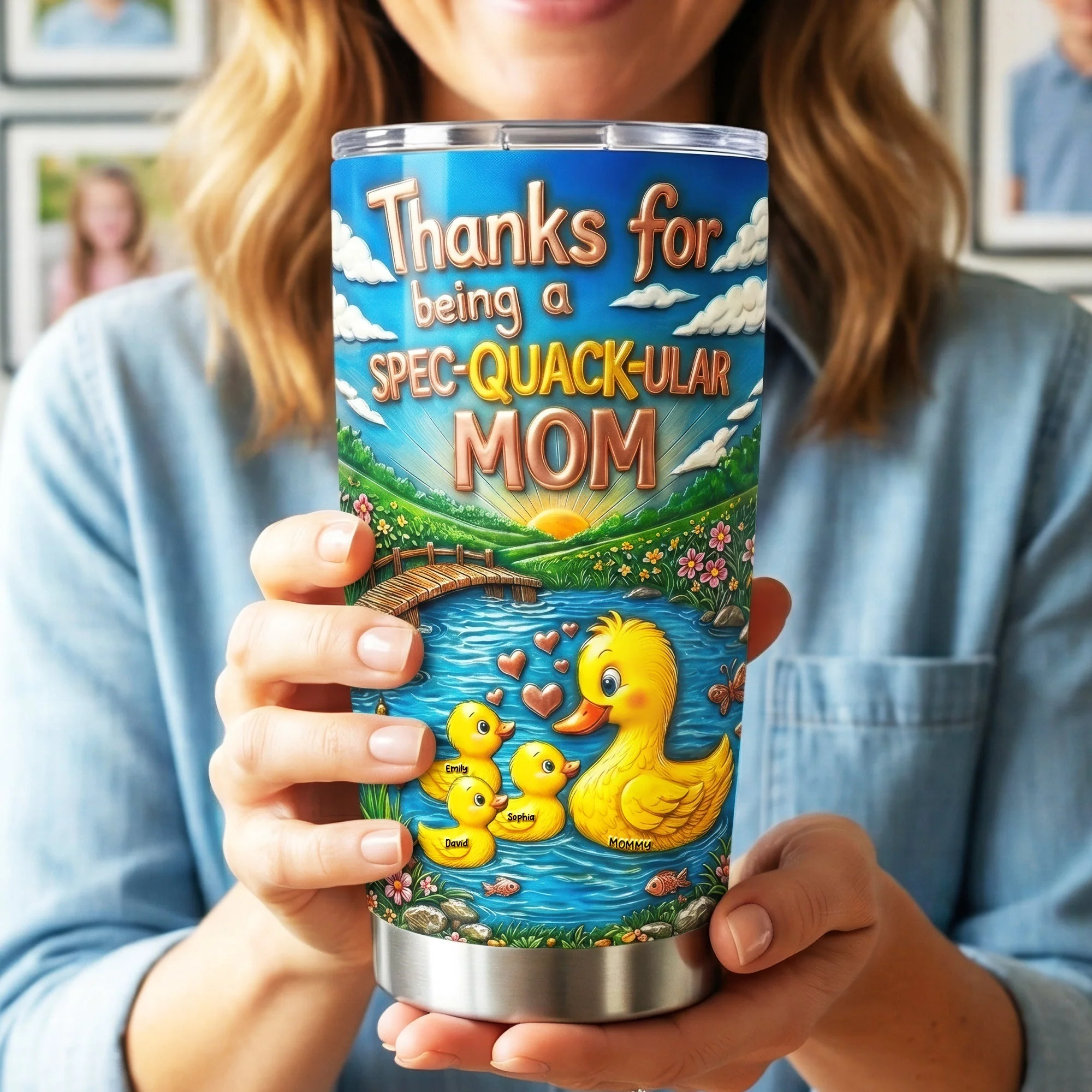 Thank For Being A Spec-quack-ular Mom - Personalized Tumbler - Gifts For Moms VD01