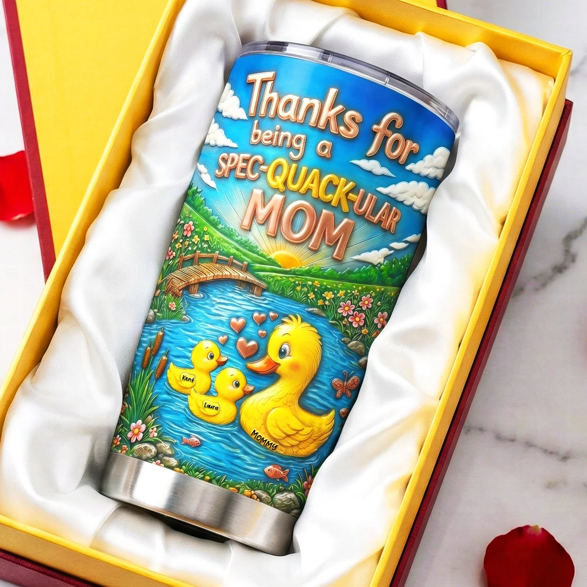 Thank For Being A Spec-quack-ular Mom - Personalized Tumbler - Gifts For Moms VD01 - Image 2