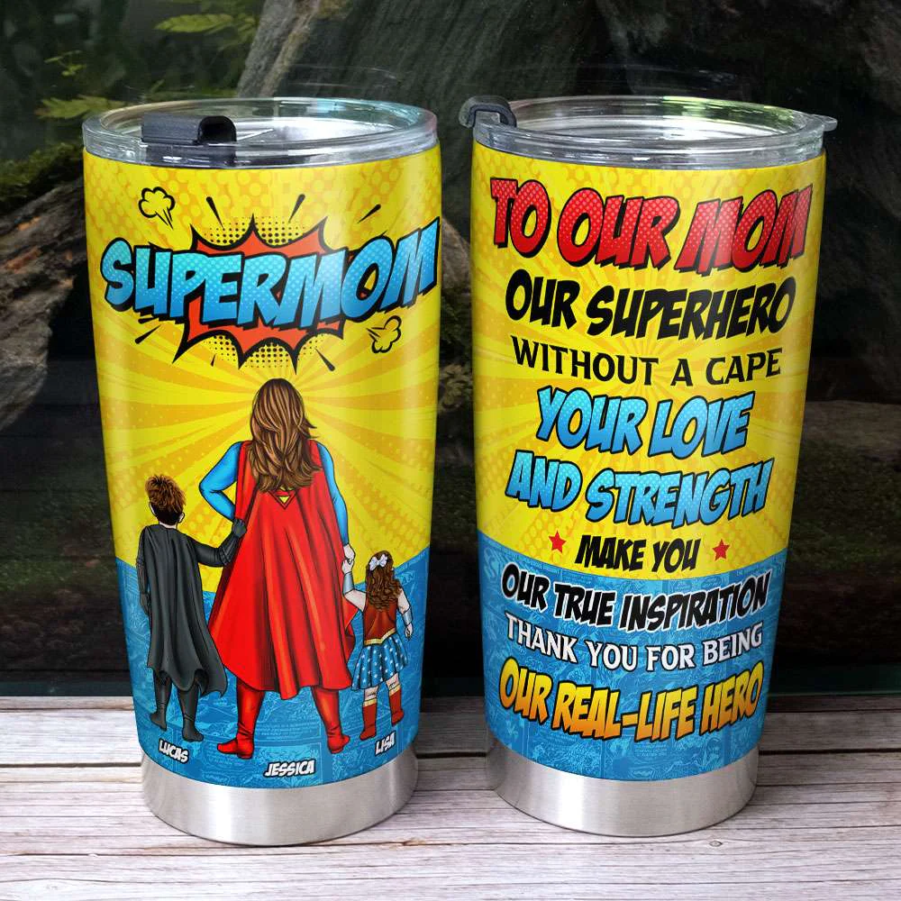 Thank You Mom, For Being Our Super Hero In Real Life - Personalized Stainless Steel Tumbler - Gift For Mom, Mother's Day | CL02 NA94 - Image 2