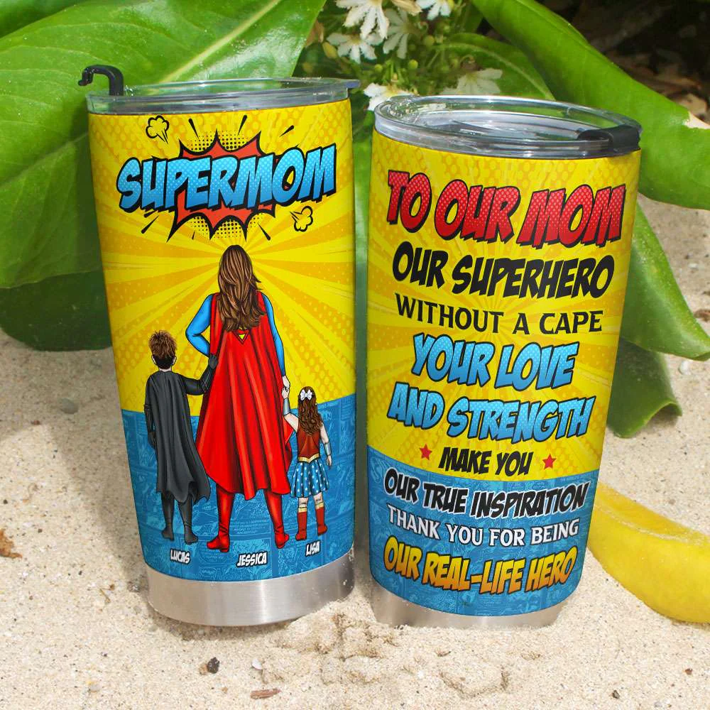 Thank You Mom, For Being Our Super Hero In Real Life - Personalized Stainless Steel Tumbler - Gift For Mom, Mother's Day | CL02 NA94 - Image 3
