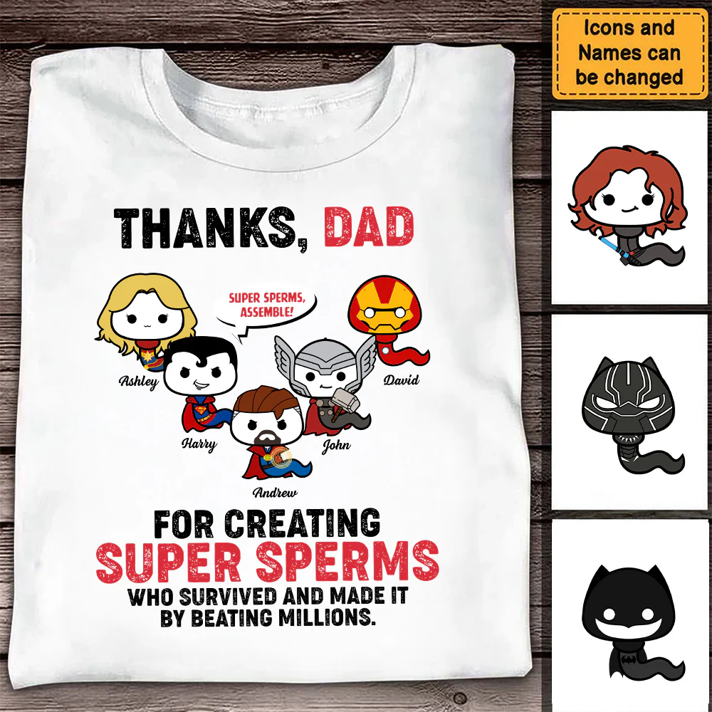 Thanks Dad Superheroes - Personalized Apparel - Gift For Father, Dad, Daddy, Father's Day | CL01 - Image 2