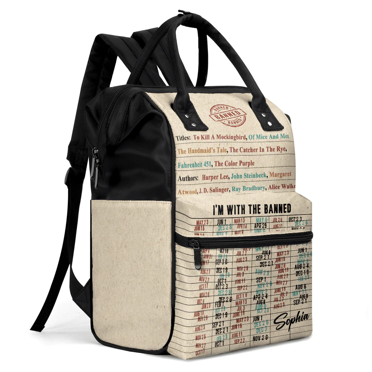 The Banned Library - Personalized Duckbilled Backpack - Gift For Book Lovers, Readers HH01 - Image 4