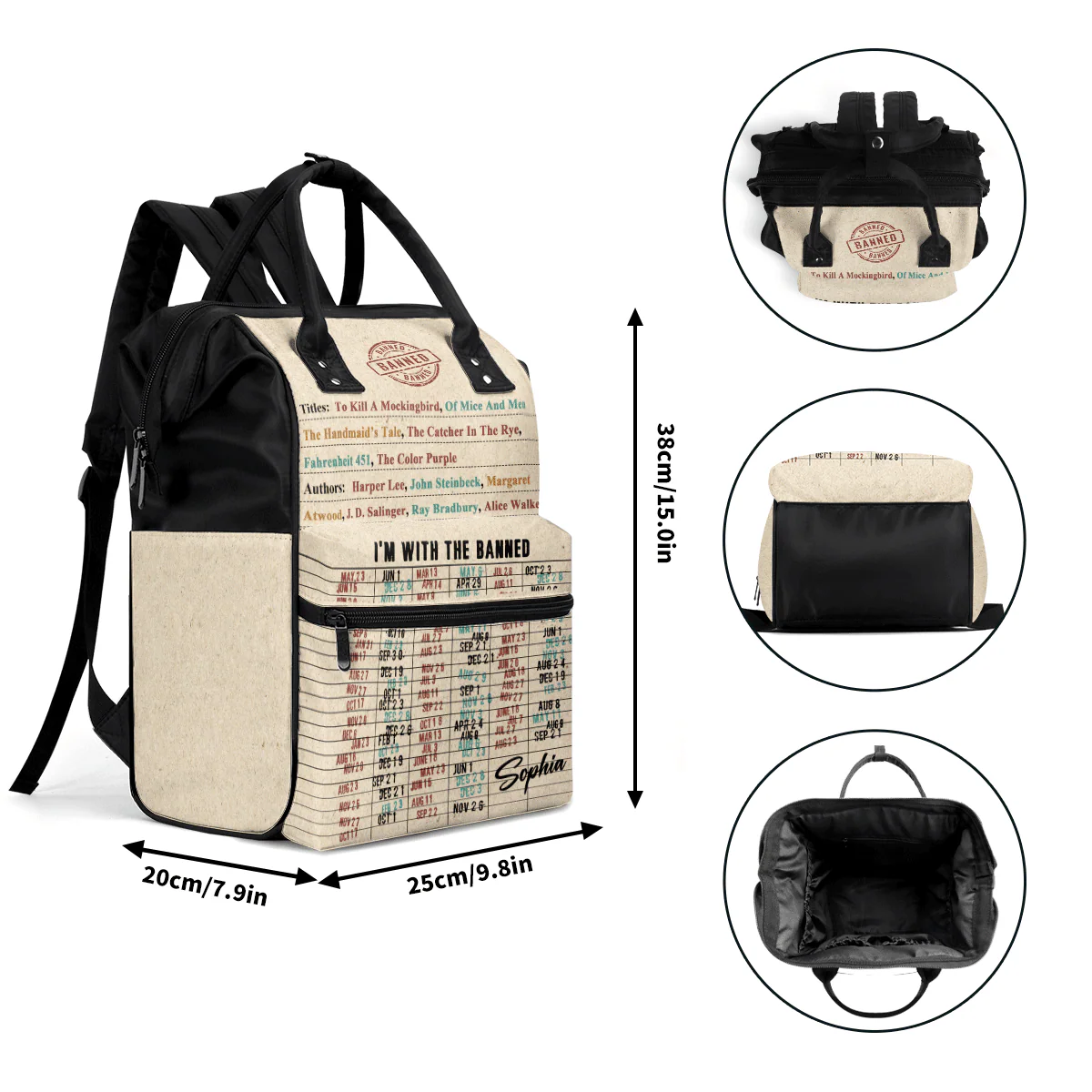 The Banned Library - Personalized Duckbilled Backpack - Gift For Book Lovers, Readers HH01 - Image 6