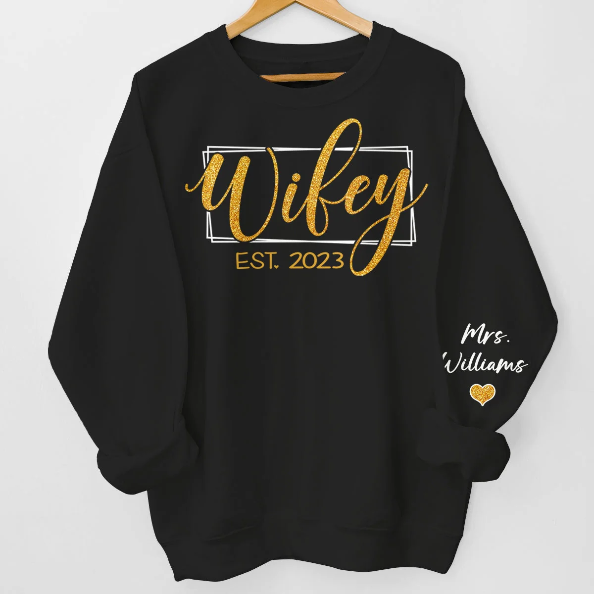 The Beginning Of Forever - Personalized Sweatshirt With Design On Sleeve - Gift For Couple, Husband Wife, Anniversary, Engagement, Wedding, Marriage Gift | Custom Sleeve NH96