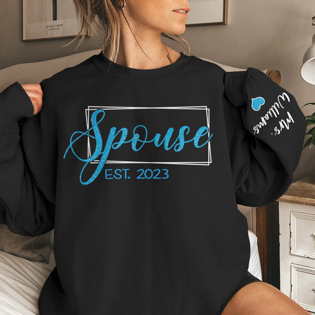 The Beginning Of Forever - Personalized Sweatshirt With Design On Sleeve - Gift For Couple, Husband Wife, Anniversary, Engagement, Wedding, Marriage Gift | Custom Sleeve NH96 - Image 3